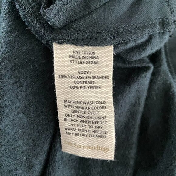 Soft Surroundings Tunic Top Medium Faux Fur Neck And Cuffs‎ Green TP-2301 - Picture 7 of 7